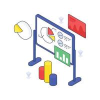 Analysis Presentation isometric Colored illustration vector
