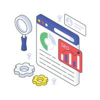 Search Engine Optimization isometric Colored illustration vector