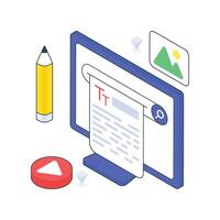 Seo Content isometric Colored vector