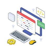 Web Development isometric Colored vector
