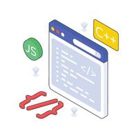 Custom Coding isometric Colored illustration vector