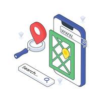 Local Seo isometric Colored vector