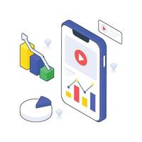 Analysis isometric Colored illustration vector