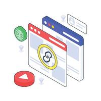 Link Building isometric Colored illustration vector