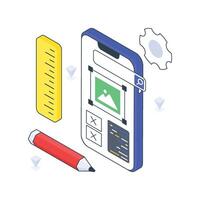 Prototyping isometric Colored illustration vector