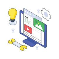 Web Creation isometric Colored vector