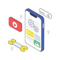 Mobile Optimization isometric Colored vector