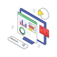 Seo Analytics isometric Colored illustration vector