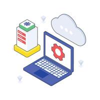 Cloud Computing isometric Colored illustration vector