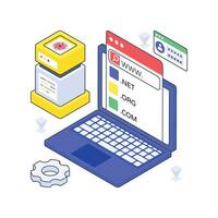 Domain Registration isometric Colored vector