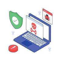 Web Antivirus isometric Colored vector