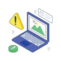 Content Error isometric Colored illustration vector