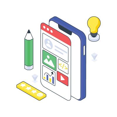 Domain Registration isometric Colored illustration