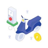Electric scooter isometric Colored illustration vector