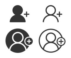 Add a new User profile login or access authentication icon set. web avatar app ui interface logo sign collection. illustration image. Isolated on white background. vector