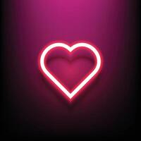 neon heart glow lighting on a dark background vector