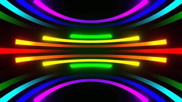 multicolor neón resumen líneas Moviente antecedentes vj lazo en 4k video