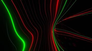 Red and Green Neon Glow of Changing Rays Background VJ Loop in 4K video