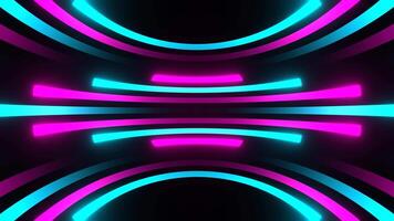 Cyan and Pink Neon Abstract Lines Moving Background VJ Loop in 4K video
