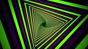 Light Green and Purple Spiral Triangle Fast Move Background VJ Loop in 4K video