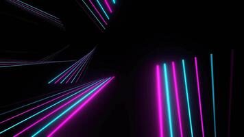 Cyan and Pink Neon Beams Glowing Background VJ Loop in 4K video