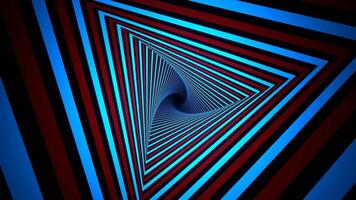 Blue and Red Spiral Triangle Fast Move Background VJ Loop in 4K video