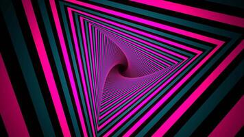 Pink and Cyan Spiral Triangle Fast Move Background VJ Loop in 4K video