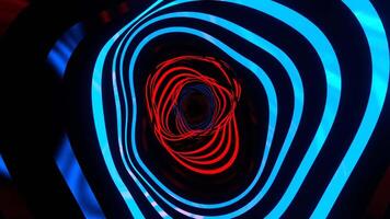 Red and Blue Ribbon Waves Background VJ Loop in 4K video
