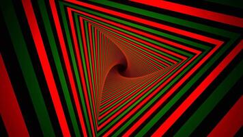 Red and Green Spiral Triangle Fast Move Background VJ Loop in 4K video