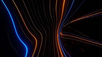 Blue and Orange Neon Glow of Changing Rays Background VJ Loop in 4K video