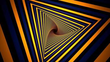 Yellow and Blue Spiral Triangle Fast Move Background VJ Loop in 4K video