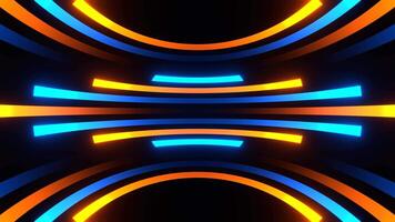 Orange and Blue Neon Abstract Lines Moving Background VJ Loop in 4K video