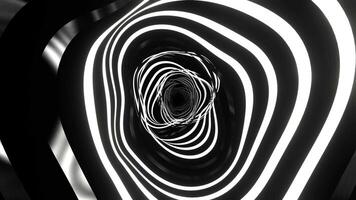 Black and White Ribbon Waves Background VJ Loop in 4K video