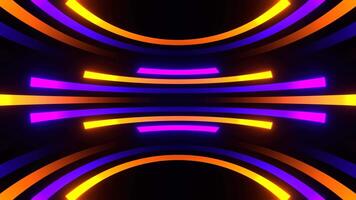 Orange and Purple Neon Abstract Lines Moving Background VJ Loop in 4K video