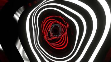 Red and White Ribbon Waves Background VJ Loop in 4K video