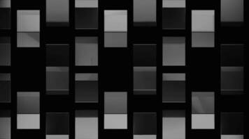 An Abstract Monochrome Pattern Created with Rectangles and Geometric Shapes in Design. Design video