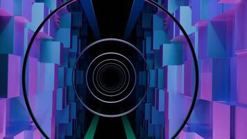 Futuristic Abstract Tunnel featuring Vibrant Colors and Geometric Shapes that captivate the eye. Design video