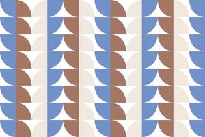 Creative geometric pattern featuring blue, brown, and white colors in a repetitive design vector