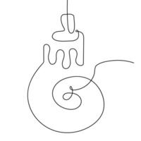 Unique continuous line drawing of a pastry with dripping icing on a white background vector