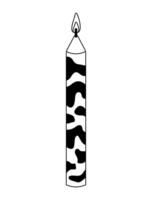 Colorful candle with cow print design stands upright on a surface vector