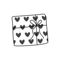 Gift wrapped in heart pattern with a bow ready for a special occasion vector