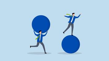 Work smarter not harder, 4k animation of entrepreneur sprints swiftly on globe with ease to succeed. video