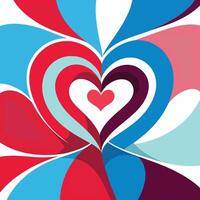 Vibrant Abstract Heart Design in Bold Colors vector