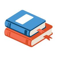 Stack of colorful books with bookmarks, perfect for education or library stock photography vector