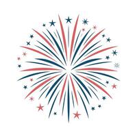 Festive Fireworks Design with Red and Blue Explosions vector