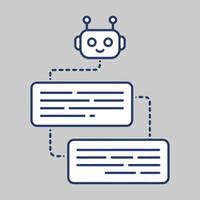 Cute robot interacting with digital documents vector