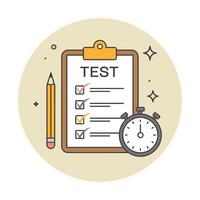 Time-Managed Test Checklist for Efficient Tasks vector