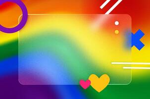 Love Wins. Pride day. Colorful glass morphism abstract texture background. Screen for your word love on it vector