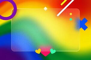 Rainbow Pride Background. Colorful glass morphism abstract texture background. Screen for your word love on it vector