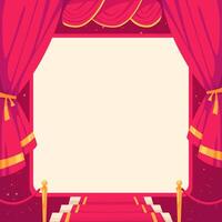 Theater Stage with Red Curtains and Blank Space vector